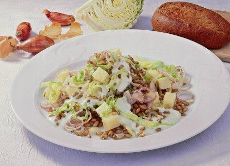 wirsing-kaese-salat-mit-gerste Wirsing-Käse-Salat mit Gerste - BCM Diät Rezepte.ch