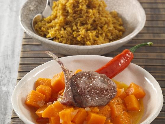 745_lammkotelett_kuerbis Lammkotelett auf Kürbis und Sesamreis - BCM Diät Rezepte.ch
